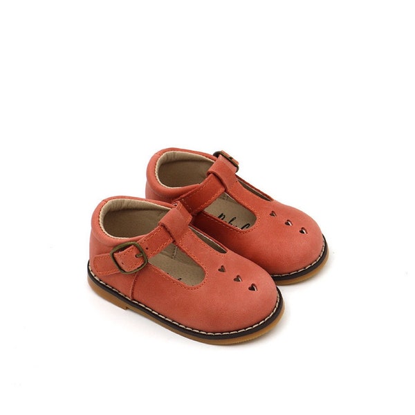 Mary Janes- T Bars-T Straps- Baby Shoes- Toddler Shoes- Ready To Ship - Hard Sole Shoes- Soft Sole Shoes- Red T-bars