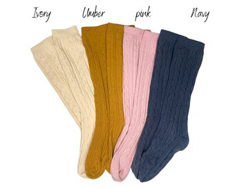 Cable Knit Fall Knee High Socks- Baby -Toddler - ready to ship- RTS