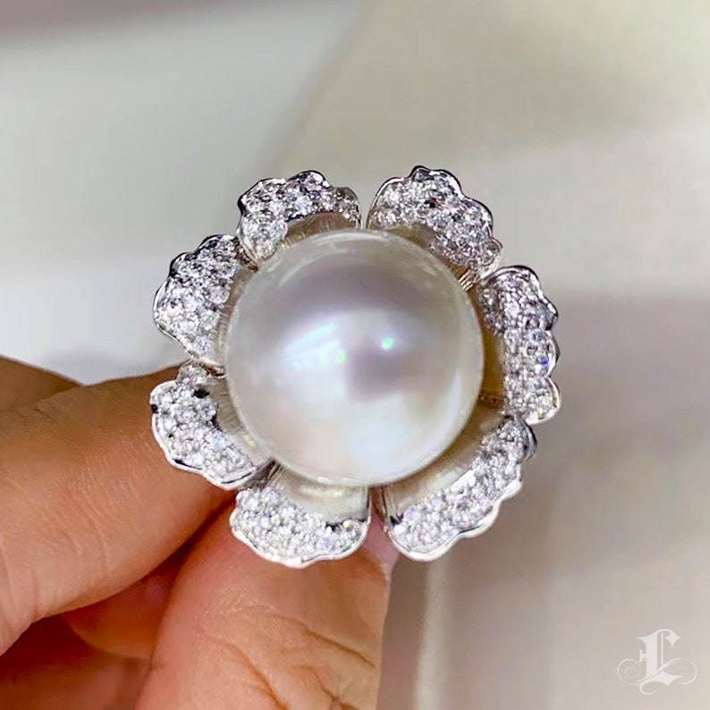 Transformable Ring Transformable Diamond and AAAA 15-16 Mm South Sea Pearl Ring Pendant - Etsy