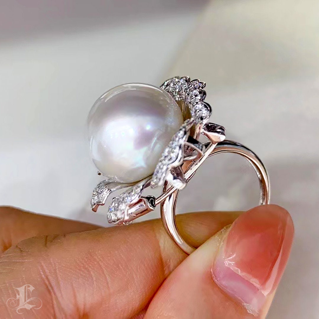 Transformable Ring Transformable Diamond and AAAA 15-16 Mm South Sea Pearl Ring Pendant - Etsy