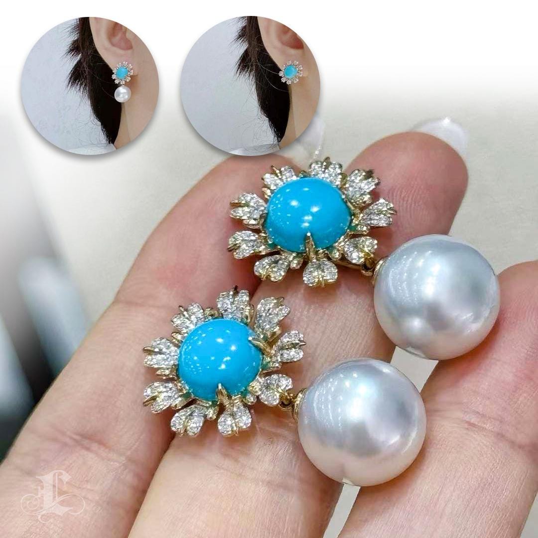 Caelmare — Sunburst Turquoise Diamond AAAA 12–13mm South Sea Pearl
