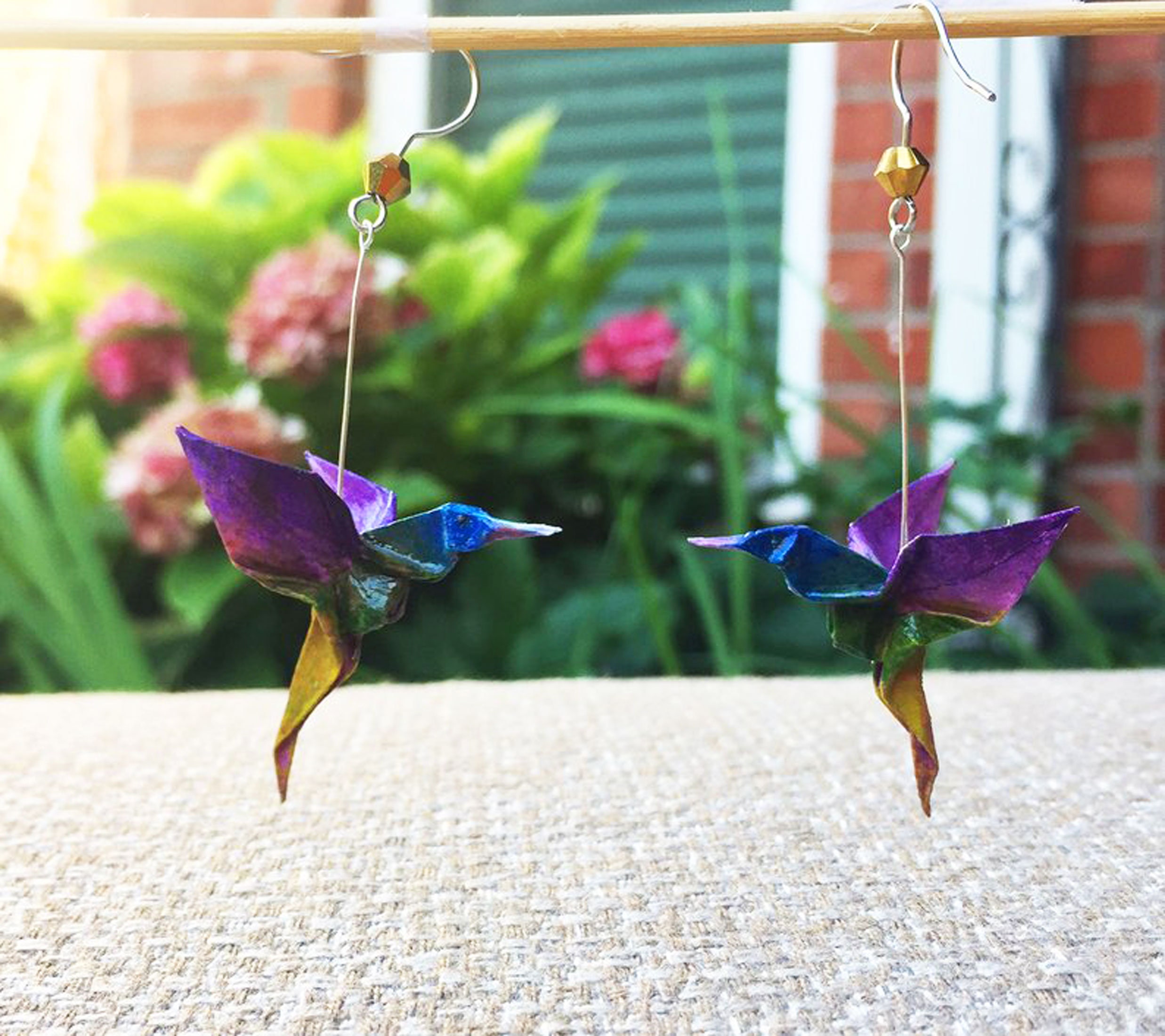 Glass hotsell hummingbird earrings