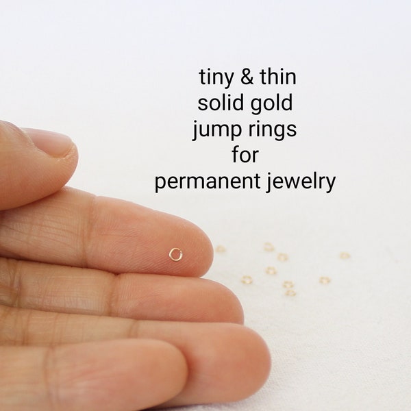 14K Solid Gold Open Jump Rings, Thin Tiny Jump Rings for Permanent Jewelry, 26 Gauge Gold Jump Rings, Jump Rings Wholesale, Jump Rings Lot