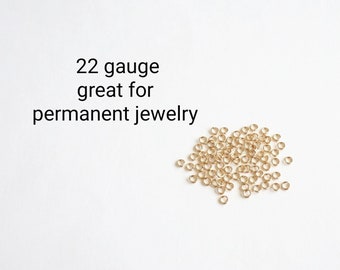 2.8mm Gold Filled Open Jump Rings, Gold Filled Findings, 22 Gauge Jump Rings, Permanent Jewelry Connector, Jewelry Closure, Jump Rings Lot