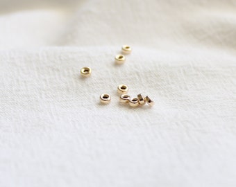 3mm 14K Gold Filled Roundel Spacer Beads, Round Gold Spacer Beads, Teeny Tiny Seamless Gold Beads in Bulk, Gold Spacer Beads Wholesale