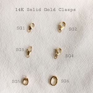 14K Solid Gold Clasps, Interchangeable Charm Connector, Solid Gold Carabiner Holder, Permanent Jewelry Connector, Charm Enhancer, Charm Bail