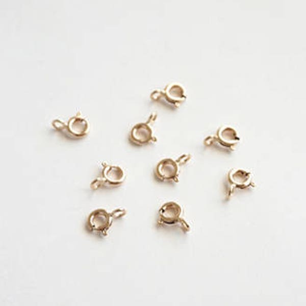 5mm Gold Filled Spring Ring Clasp, Closed Ring Clasp, Gold Clasp, Gold Filled Toggle, Trigger Clasp, Jewelry Closure, Gold Connector