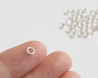 4 mm öppna hoppringar i sterlingsilver, hängen i sterlingsilver, hoppringar i 20 gauge, smyckeskoppling, hoppringar i hänge, stängning