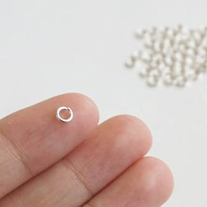 4 mm Srebrne Otwarte Kółka Skokowe, Srebrne Wykończenia, Kółka Skokowe 20 Gauge, Łącznik Biżuterii, Kółka Skokowe Wisiorek, Zapięcie