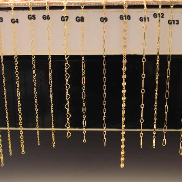 14K Gold Filled Chain for Permanent Jewelry, GF Chain by Foot, Unfinished Chain Spool, Dainty Gold Filled Chain, GF Chain Bulk