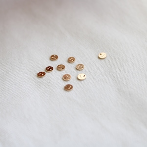 14K Gold Filled Round Quality Tag, Tiny 14K GF Mark Tag, Gold Filled Symbol Tag, Gold Chain End Tag, 1/20 14K Small Quality Stamps in Bulk