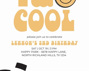 Invitación a fiesta TWO COOL - DESCARGA DIGITAL