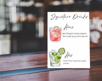 Menú del bar - Bebida de autor - Para él y para ella