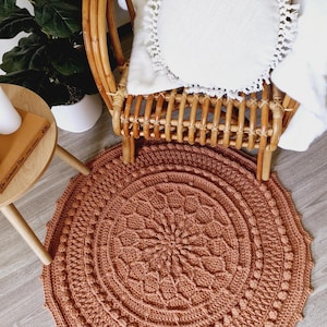 CROCHET RUG PATTERN - Round Floor Rug Pattern, Chunky Crochet, Bedroom Home Decor Crochet Pattern, Floor Mat, Carpet