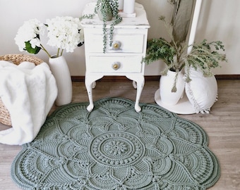 CROCHET RUG PATTERN - Crochet Floor Rug Pattern, Flower Rug Tutorial, Floor Rug Design, Boho Pattern, Farmhouse Home Decor, Crochet Carpet