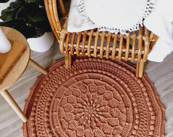 CROCHET RUG PATTERN - Round Floor Rug Pattern, Chunky Crochet, Bedroom Home Decor Crochet Pattern, Floor Mat, Carpet