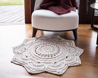 CROCHET PATTERN ~ Crochet doily pattern, floor rug pattern, floor mat pattern ~ Adinah Floor Rug pattern