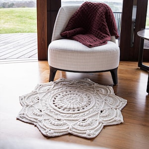CROCHET PATTERN ~ Crochet doily pattern, floor rug pattern, floor mat pattern ~ Adinah Floor Rug pattern