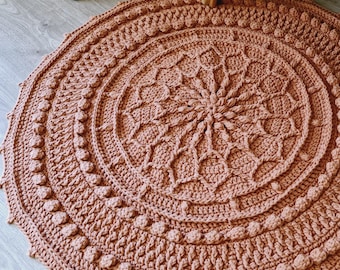 CROCHET RUG PATTERN - Round Floor Rug Pattern, Chunky Crochet, Bedroom Home Decor Crochet Pattern, Floor Mat, Carpet