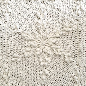 Cream crochet blanket
