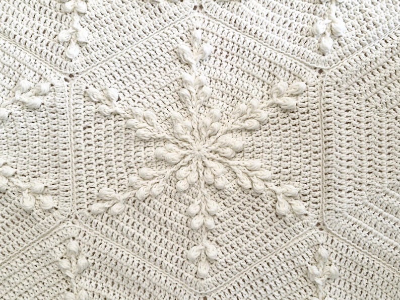 Cream crochet blanket