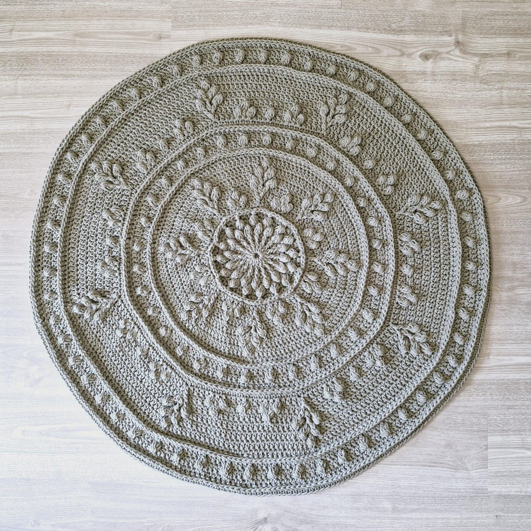 Floor Rug Pattern CROCHET PATTERN - Round Floor Rug Pattern, Chunky Crochet Tutorial ...