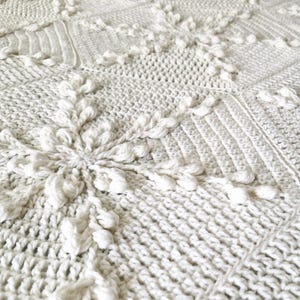 Cream crochet blanket