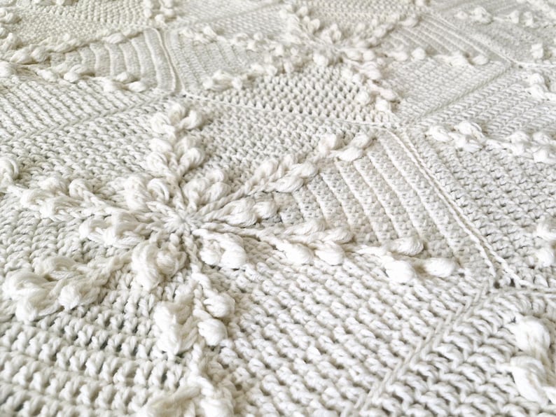 Cream crochet blanket