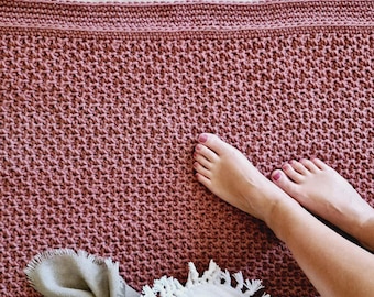 CROCHET RUG PATTERN – Textured Farmhouse Rug, Crochet Pattern for Home Decor, Mat, Carpet, Flooring