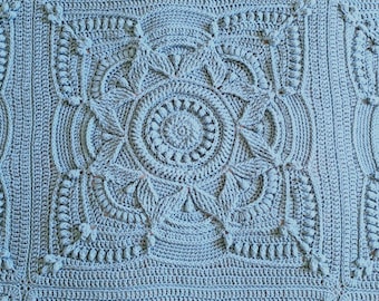 CROCHET BLANKET PATTERN - Crochet Throw Pattern - Crochet Afghan Pattern - Crochet Square Pattern - Crochet Pattern - Queen Blanket Pattern