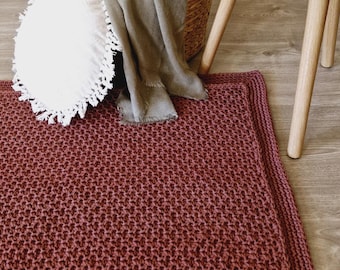 CROCHET RUG PATTERN – Textured Farmhouse Rug, Crochet Pattern for Home Decor, Mat, Carpet, Flooring