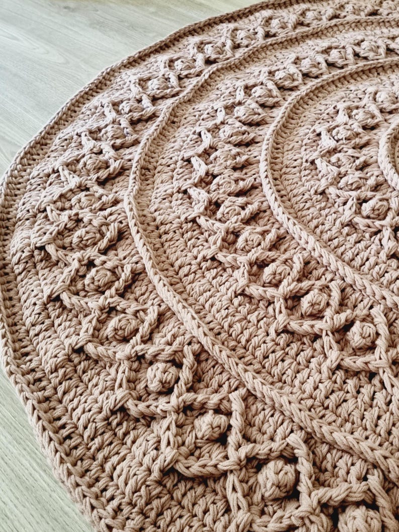 CROCHET RUG PATTERN – Round Floor Rug Pattern, Crochet Home Decor ...