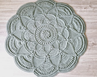 CROCHET PATTERN - Crochet Floor Rug Pattern, Flower Rug Tutorial, Floor Rug Design, Boho Pattern, Farmhouse Home Decor, Crochet Carpet