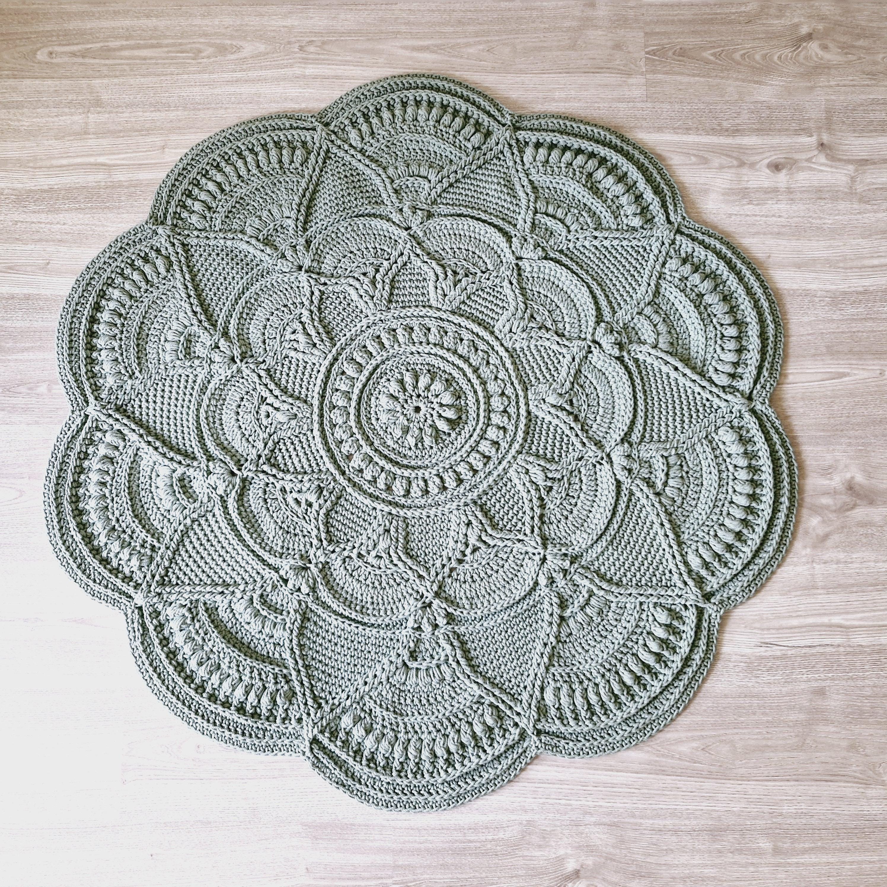 Floor Rug Pattern CROCHET RUG PATTERN - Crochet Floor Rug Pattern, Flower Rug Tutorial ...