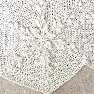 Cream crochet blanket