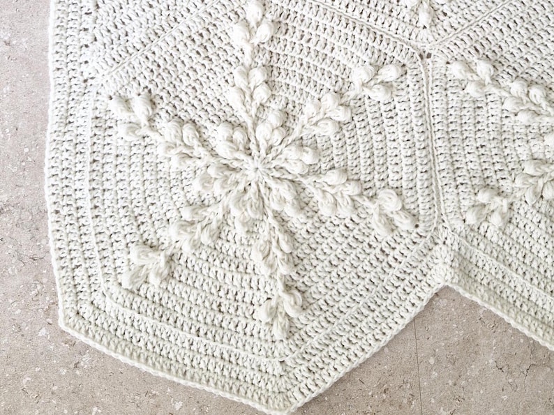 Cream crochet blanket