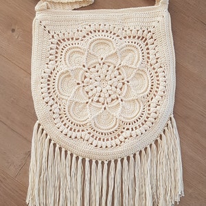 CROCHET PATTERN Crochet bag pattern, motif, textured, fringe, boho Delilah Boho Bag Pattern image 8