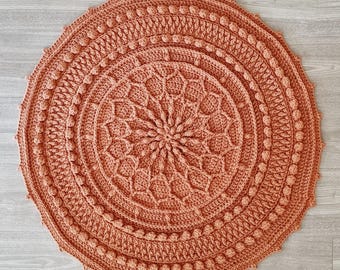 CROCHET PATTERN - Round Floor Rug Pattern, Chunky Crochet, Boys Room Floor Rug Design, Bedroom Home Decor Crochet Pattern, Floor Mat, Carpet