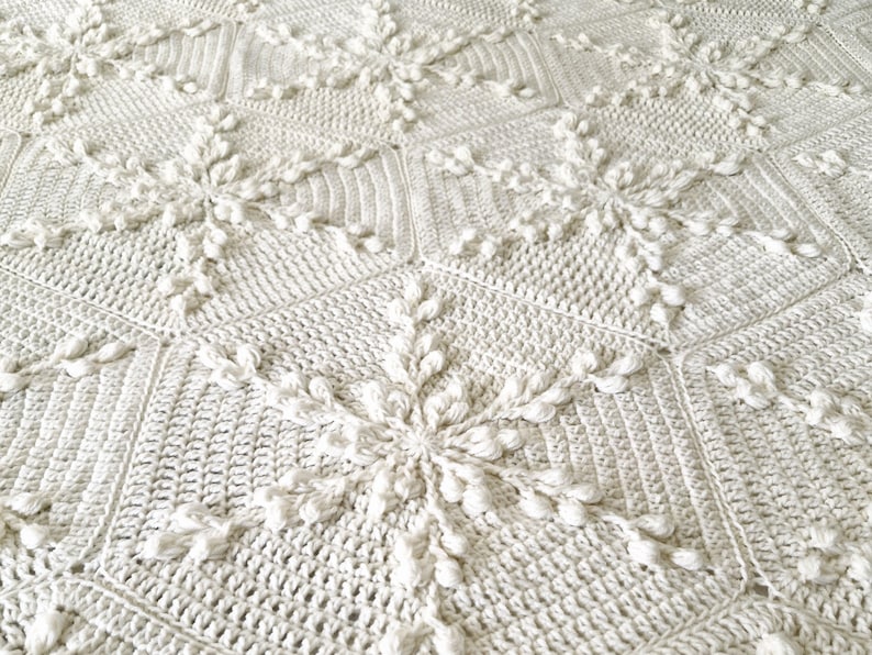 Cream crochet blanket