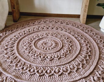 CROCHET RUG PATTERN – Round Floor Rug Pattern, Crochet Home Decor, Farmhouse Decor, Nursery Crochet, Crochet Pattern