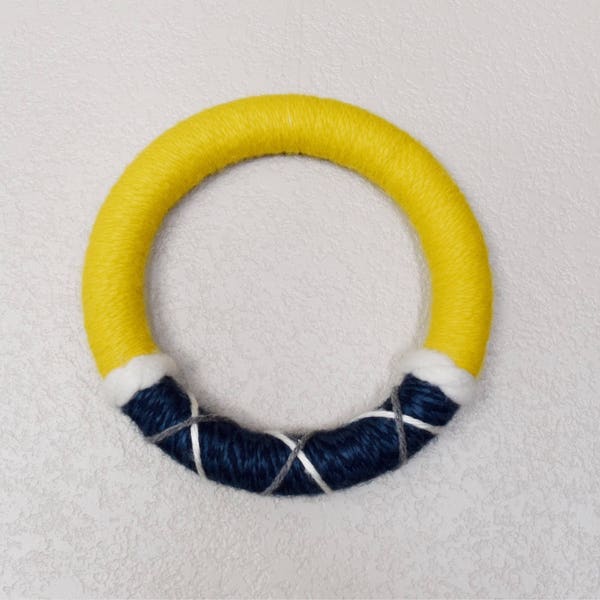 Nautical Wreath, Navy Blue and Yellow Wreath, Lake House Wreath, Beach House Wreath, Cabin Decor, Cabin Wreath, Beach Home Decor