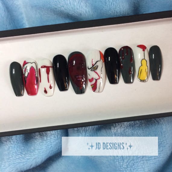 It Pennywise Press On Nails False Nails Glue On Nails Etsy