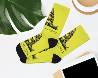 No Step On Snek Socks (Don't Tread On Me Gadsden Flag)
