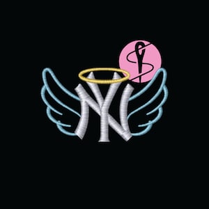NY angel halo / NY embroidery file / instant download / NY embroidery design / machine embroidery file