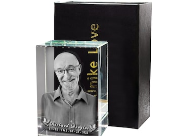 Custom 3D Crystal Photo Tower | Memorial Keepsake Gift