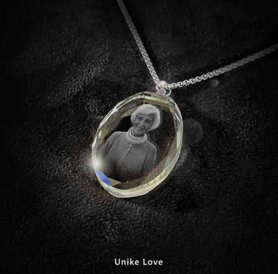 Engraved crystal necklace best sale