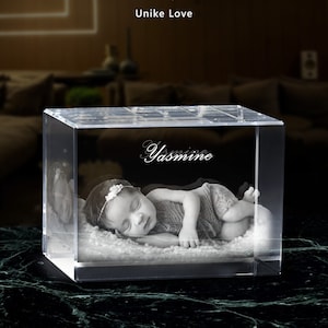 New Born Photo 3D Crystal Gift | Personalized Gift | New Mom Gift| New Dad gift | Custom baby portrait by Unike Love®