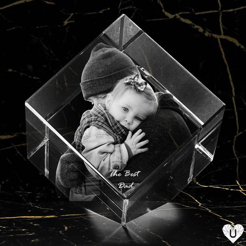 Family Gift Personalized 3D Crystal Engraving Crystal Cube Etsy