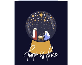 Hope is Here Greeting Card --- Christmas Nativity, Blank Inside