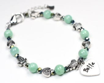 Turtle bracelet, Turtle beaded bracelet, Sea turtle bracelet, Turtle bracelets for women, Turtle lover gift, Gemstone bracelets for women